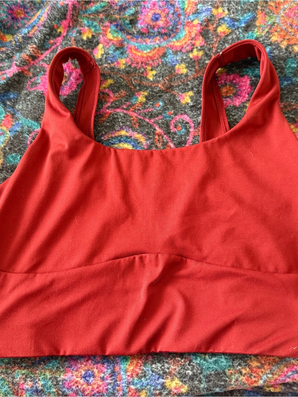 Gymshark Sports bra. Red Scoop Neck Sports Bra